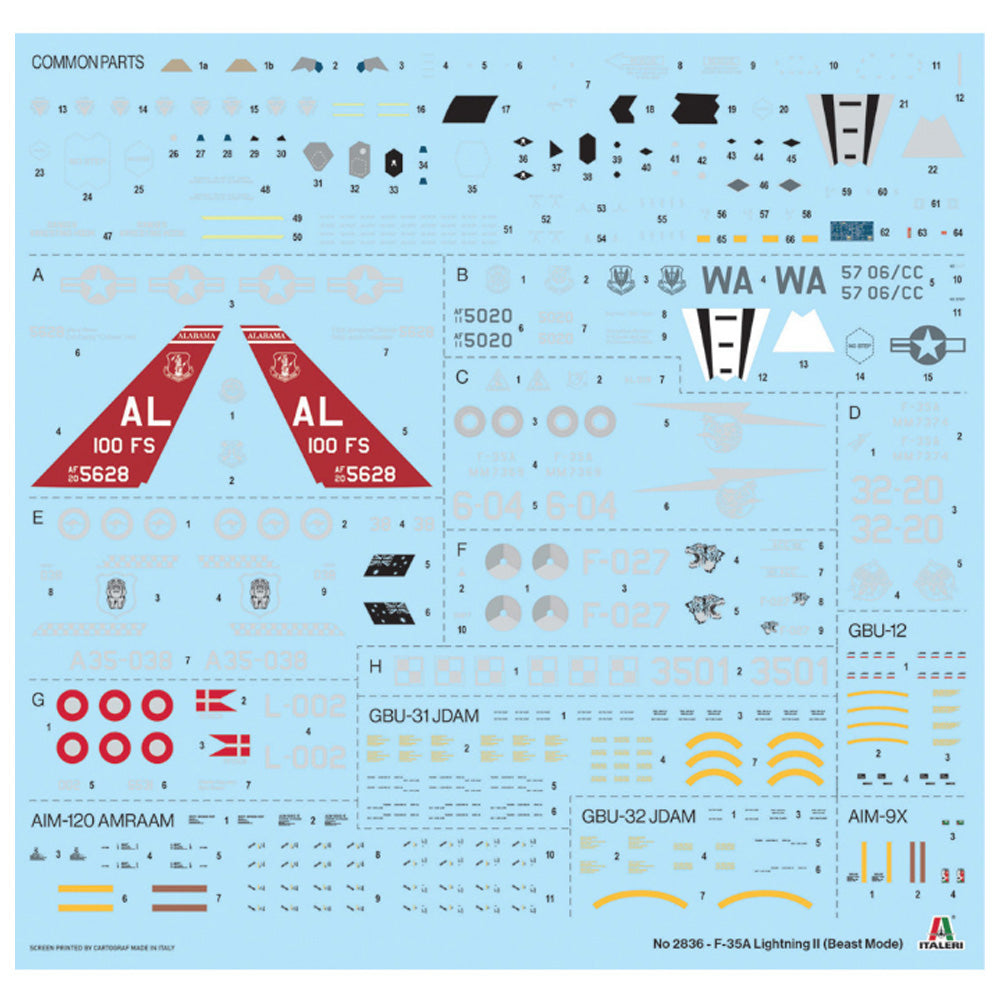 Italeri 2836 F-35A Lightning II Beast Mode 1:48 Model Kit