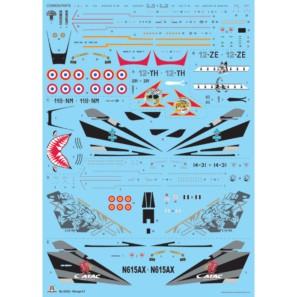 Italeri 2839 Mirage F1 C/CR 1:48 Model Kit