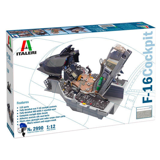 Italeri 2990 F-16 Fighting Falcon Cockpit 1:12 Plastic Model Kit