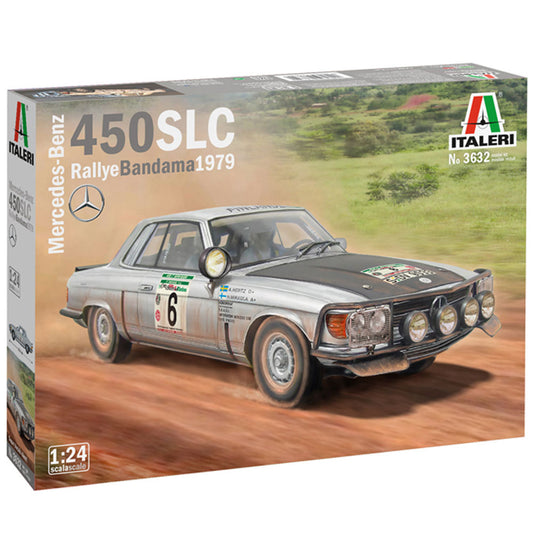 Italeri 3632 Mercedes 450 SLC Rally Bandama 1979 1:24 Plastic Model Car Kit