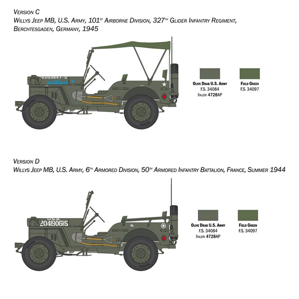 Italeri 3635 Willys Jeep MB 1:24 Plastic Model Military Kit