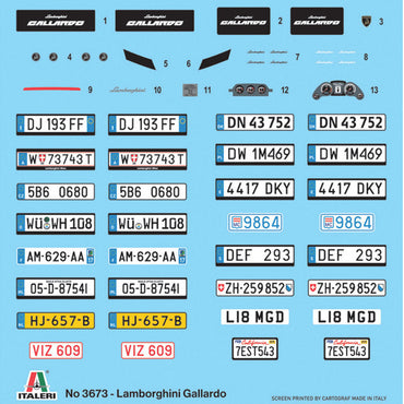Italeri 3673 Lamborghini Gallardo 1:24 Model Kit