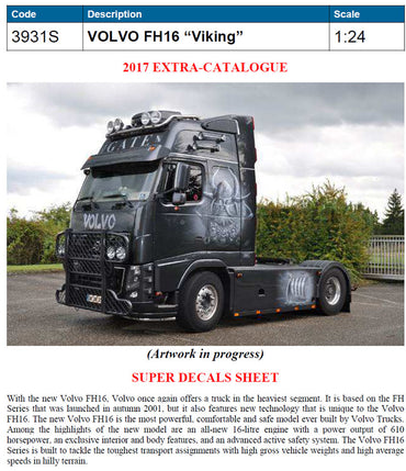 ITALERI 3931 Volvo FH-16 Viking 1:24 Truck Model Kit