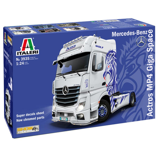 ITALERI 3935 Mercedes Benz Actros MP4 Giga Space Show Truck 1:24 Model Kit