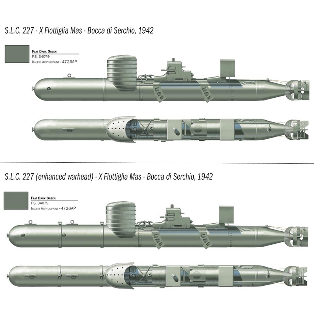 Italeri 5621 S.L.C. Maiale with Crew WWII Torpedo/Sub 1:35 Plastic Model Kit