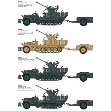 Italeri 6395 Sd.Kfz 10/4 w/Flak 30 & Crew 1:35 Model Kit