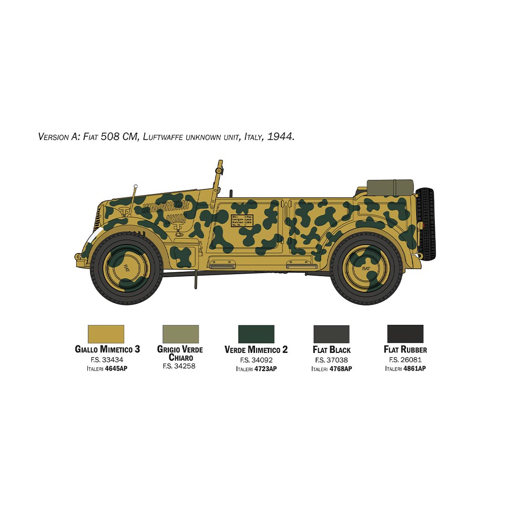Italeri 6550 Fiat 508 CM Coloniale with Crew 1:35 Plastic Car/Figures Model Kit