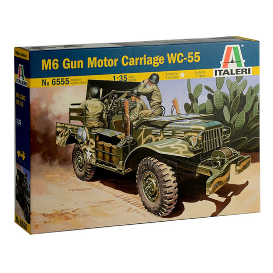 Italeri M6 Dodge Anti Tank Gun inc one figure WC55 6555 1:35 Military Model Kit