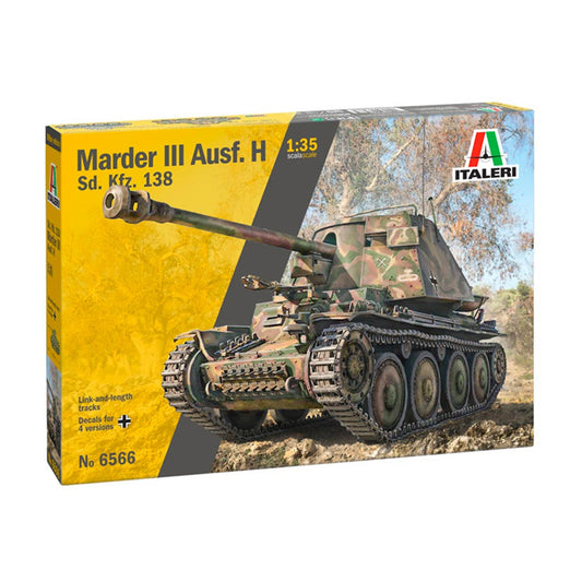 Italeri Sd.Kfz.138 Ausf H Marder III Tank w/Crew 1:35 6566 Plastic Model Kit