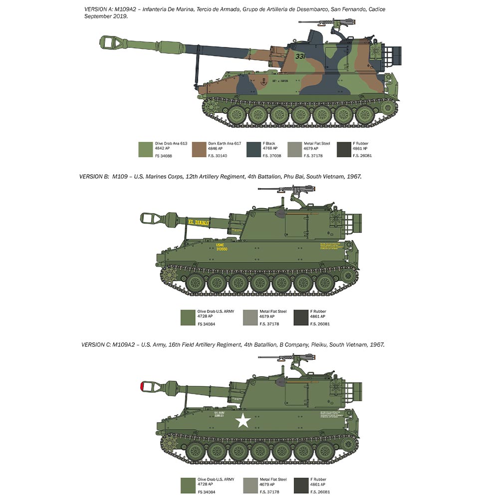 Italeri 6589 M109/A2-A3-G 1:35 Plastic Tank Model Kit