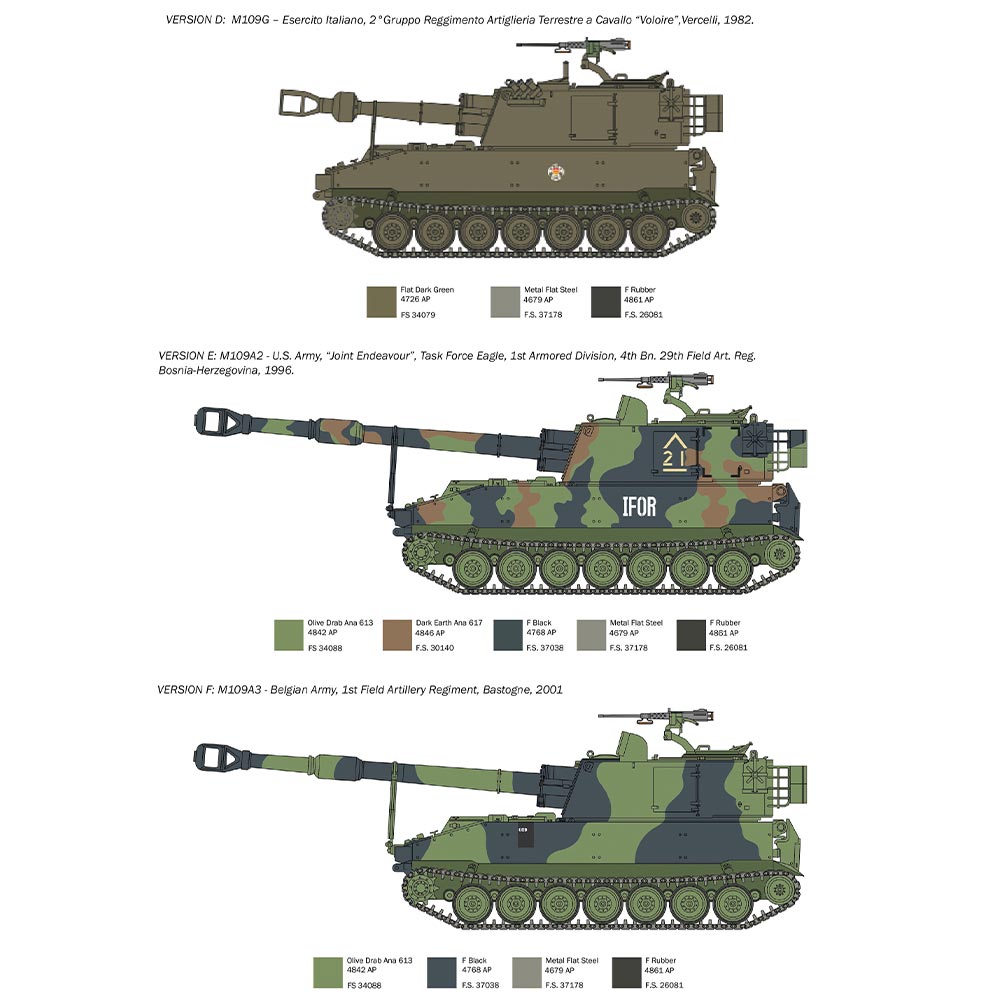 Italeri 6589 M109/A2-A3-G 1:35 Plastic Tank Model Kit