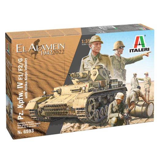 Italeri 6593 Pz.Kpfw IV Ausf F1/F2/G w/Afrika Korp Figures 1:35 Model Kit