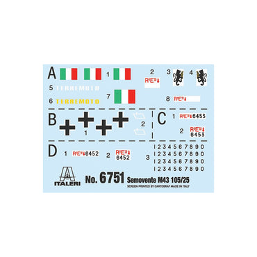 Italeri 6751 Semovente M43 da 105/25 Bassotto 1:35 Model Kit
