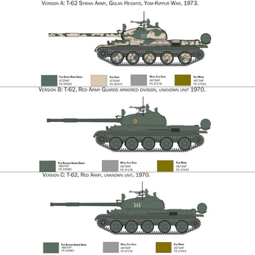 Italeri 7006 Russian t-62 Tank 1:72 Plastic Model Kit