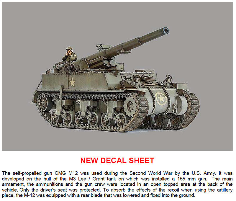 ITALERI 7076 M-12 GMC Self-Propelled Gun 1:72 Military Model Kit