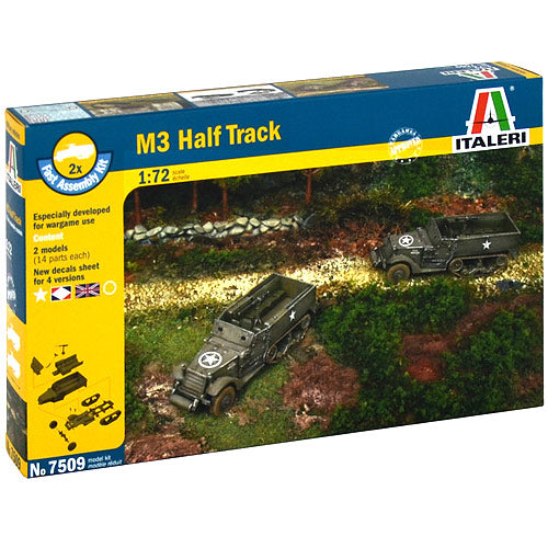 ITALERI M3 Half Truck 7509 1:72 Military Fast Assembly Model Kit