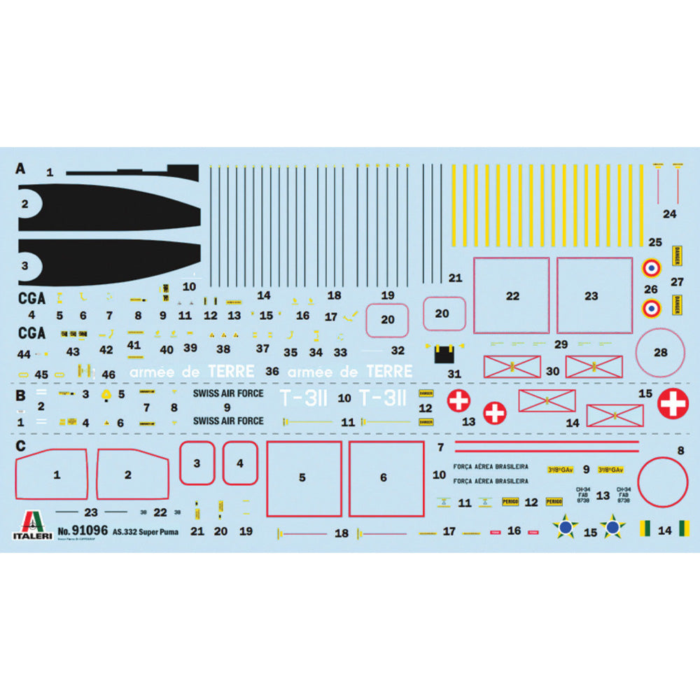 Italeri 91096 AS332 Super Puma 1:72 Model Kit