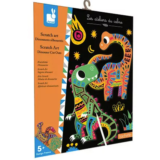 Janod Scratch Art Dinosaur Cut Outs Craft Kit J07889