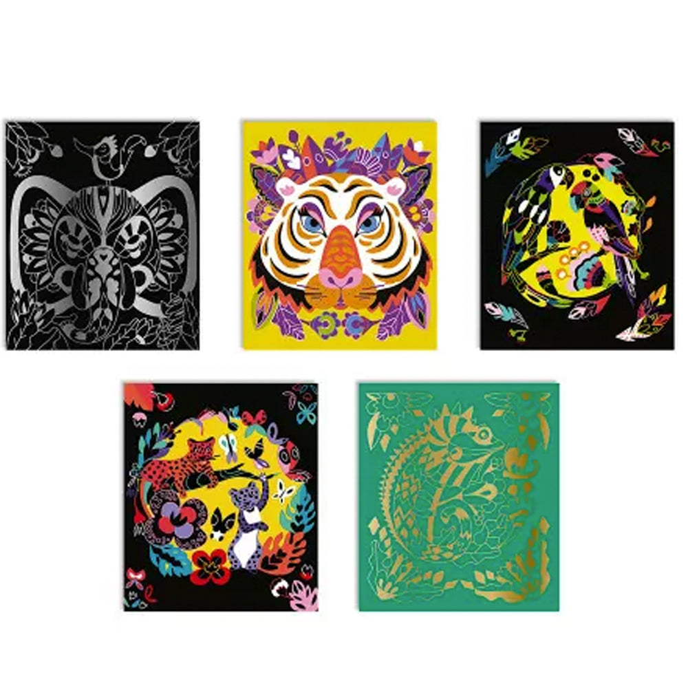 Janod Scratch Art Animals of the World Craft Kit J07891