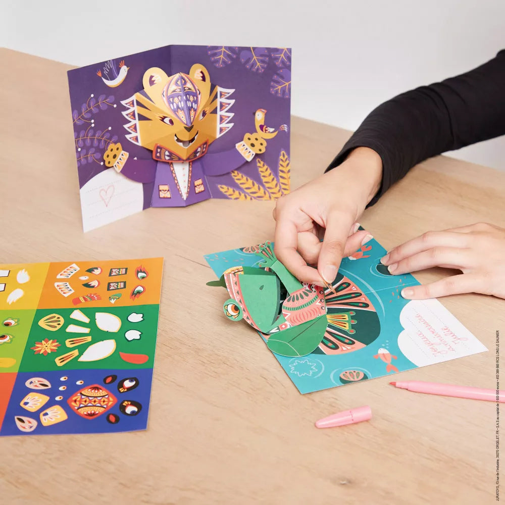 Janod 6 Pop-Up Animal Cards to Make Craft Kit J07987