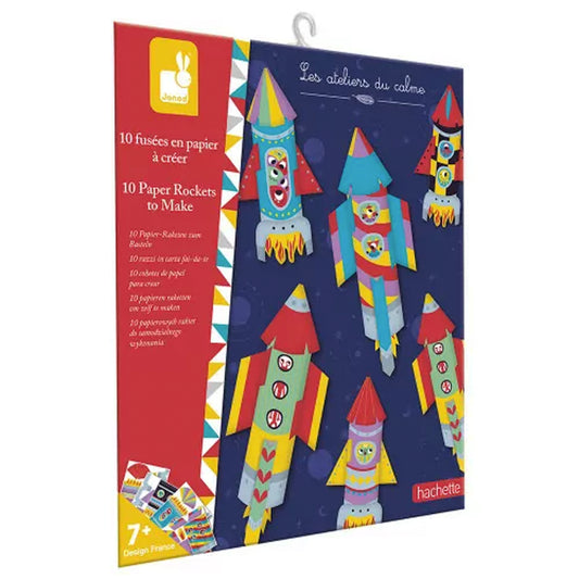 Janod 10 Paper Rockets to Create Craft Kit J07988