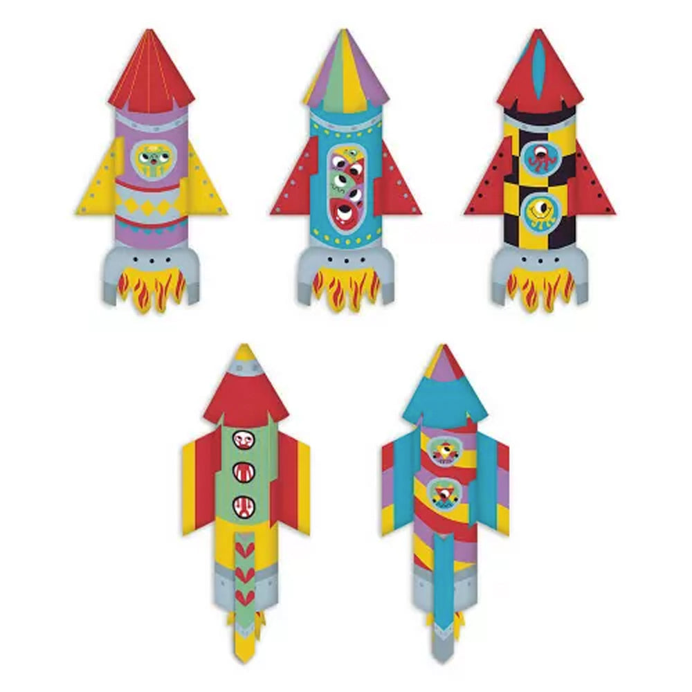 Janod 10 Paper Rockets to Create Craft Kit J07988
