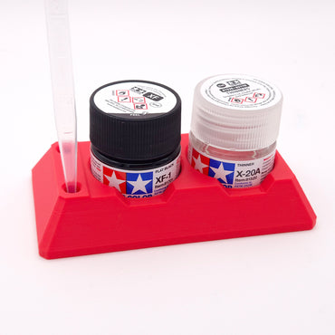 Jadlam 3D Printed 10ml Tamiya Paint Double Holder (Red)