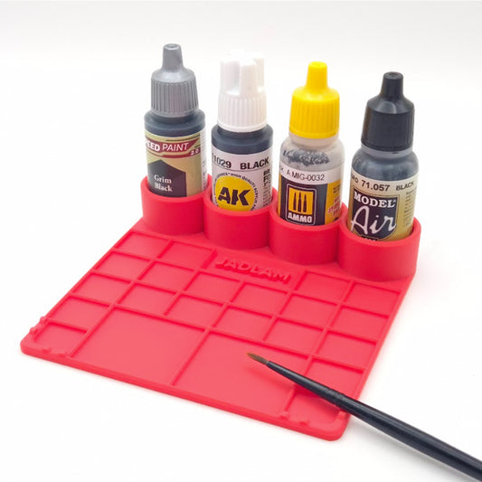 Jadlam 3D 4-Dropper Bottle Holder Paint Palette Mixing Tray