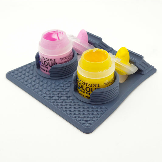 Jadlam 3D Printed Citadel Paint Double Holder (Grey)
