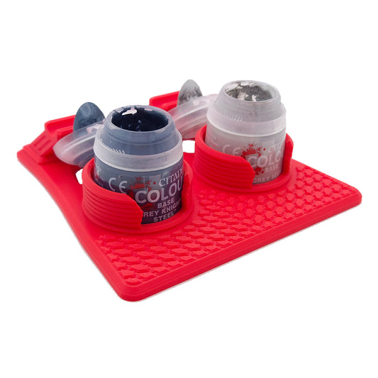 Jadlam 3D Printed Citadel Paint Double Holder (Red)