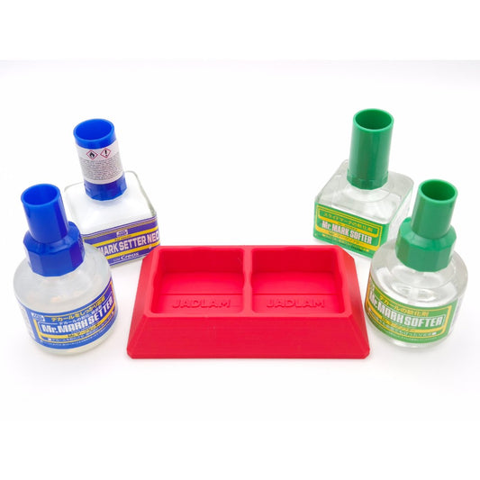 Jadlam 3D Mr Hobby Mr Cement Glue & Mark Setter/Softer Double Holder (Red)
