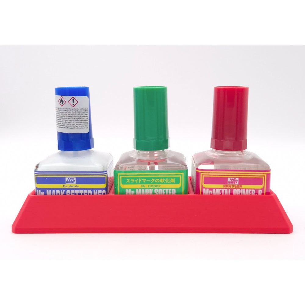 Jadlam 3D Mr Hobby Mr Cement Glue & Mark Setter/Softer Triple Holder (Red)