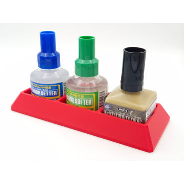 Jadlam 3D Mr Hobby Mr Cement Glue & Mark Setter/Softer Triple Holder (Red)