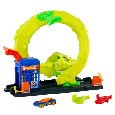 Hot Wheels Snake Gas Station Spiral Attack Playset Age 4+ Mattel JBM63