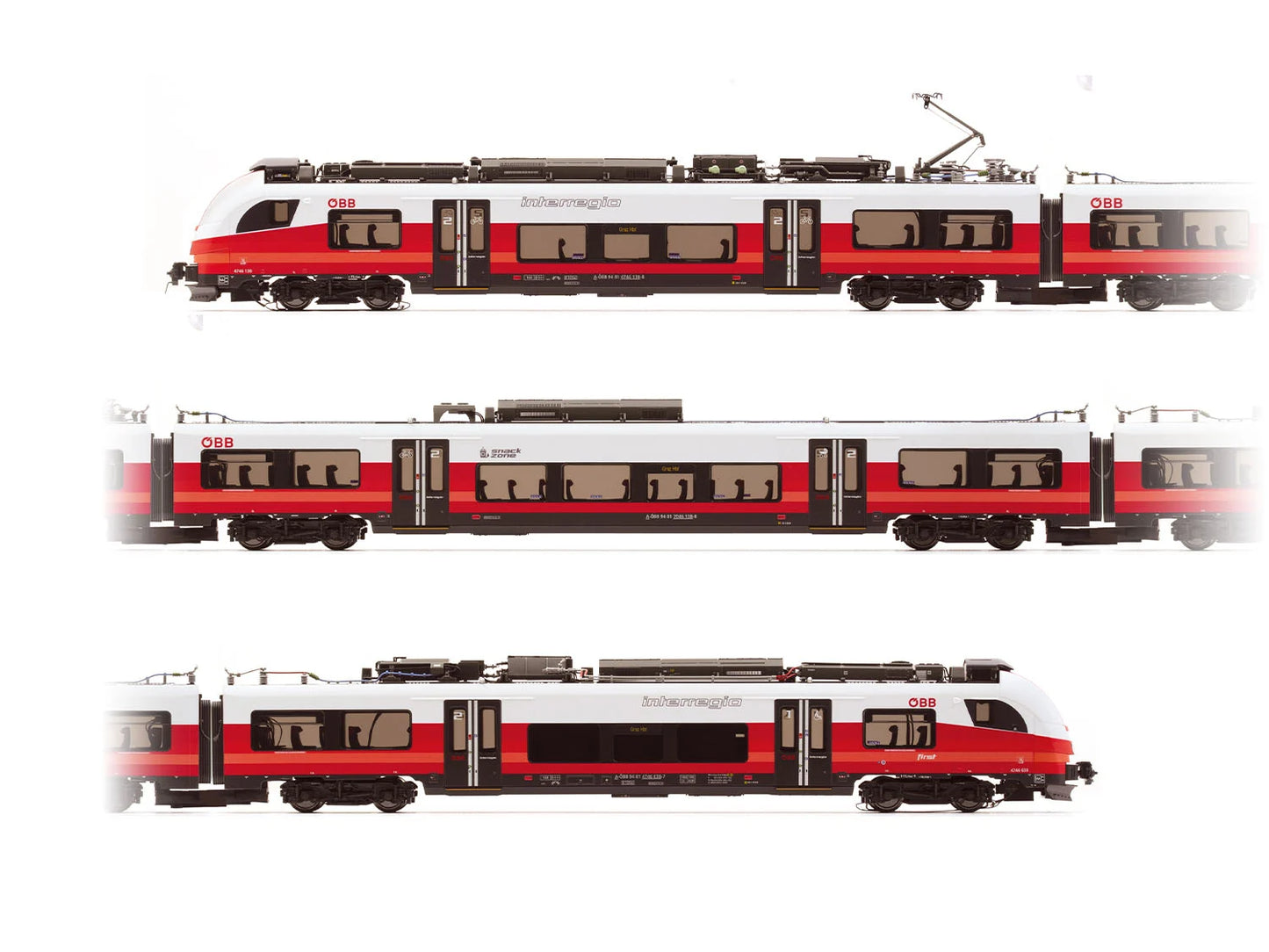 Jagerndorfer OBB Cityjet Rh4746 Interregio 3 Car EMU VI (~AC-Sound) JC19962 HO