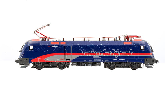 Jagerndorfer OBB Nightjet Rh1116 195-5 Electric Locomotive VI JC28200 HO Gauge
