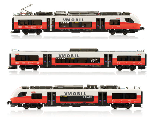 Jagerndorfer OBB Cityjet S-Bahn Vmobil 4 Car EMU VI (DCC-Sound) JC49802 HO Gauge