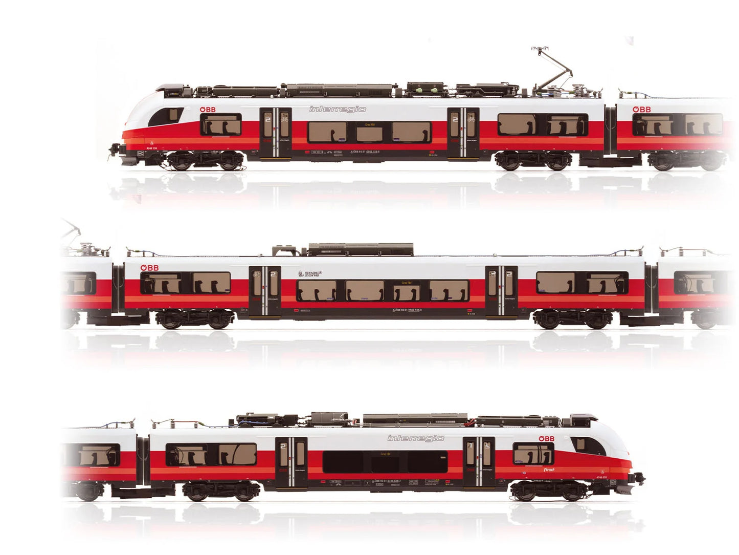 Jagerndorfer OBB Cityjet Rh4746 Interregio 3 Car EMU VI (DCC-Sound) JC49962 HO