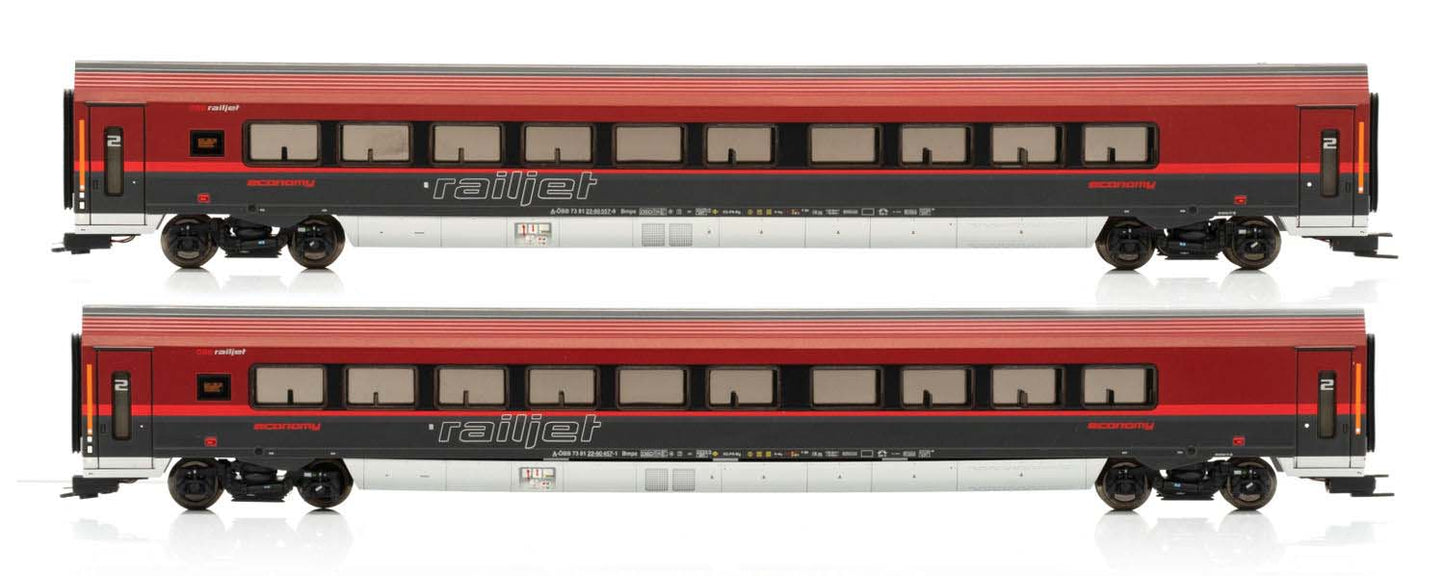 Jagerndorfer OBB Railjet Coach Set (2) VI JC71217 HO Gauge