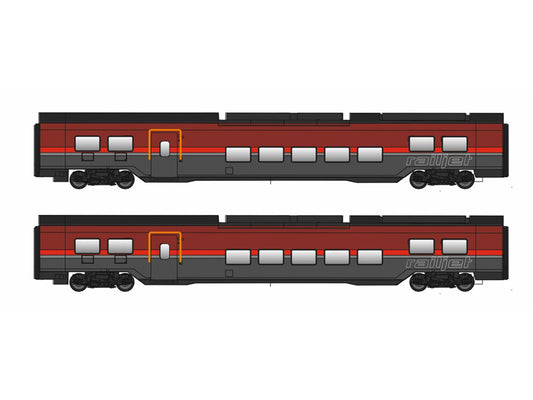 Jagerndorfer OBB Railjet II Coach Set (2) VI JC71221 HO Gauge