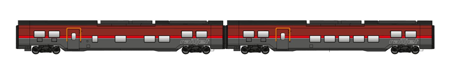 Jagerndorfer OBB Railjet Coach Set (2) VI JC72210 HO Gauge