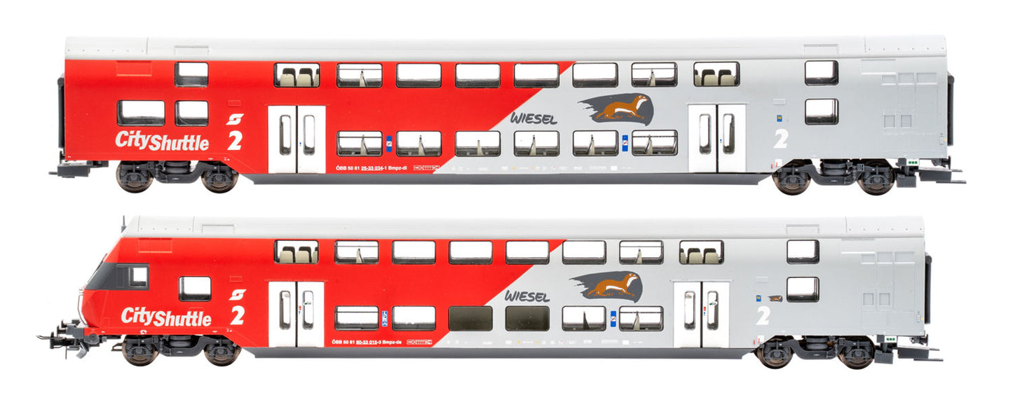 Jagerndorfer OBB Wiesel Bi-Level Coach Set (3) VI JC76900 HO Gauge
