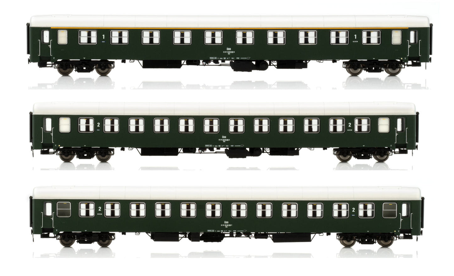 Jagerndorfer OBB UIC-X Coach Set (3) III JC90500 HO Gauge