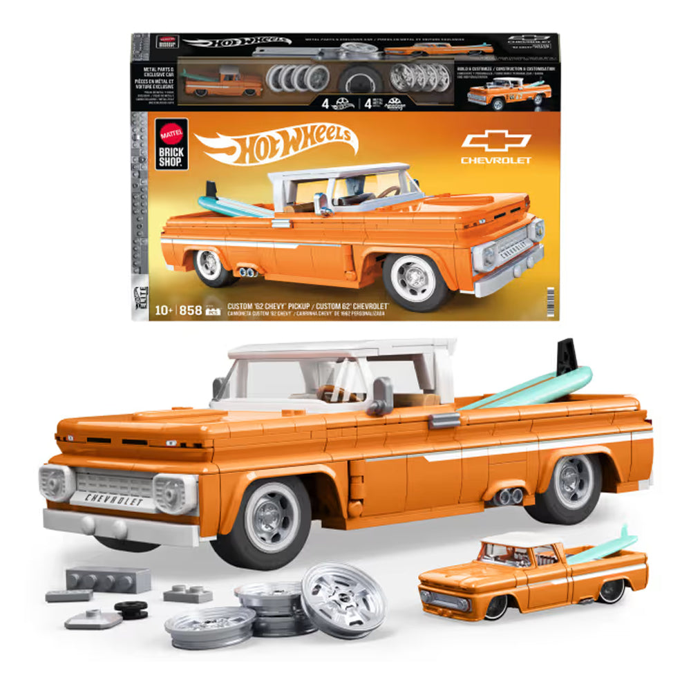 Mattel Brick Shop Hot Wheels Elite Custom '62 Chevy Pickup 858pcs JFT20