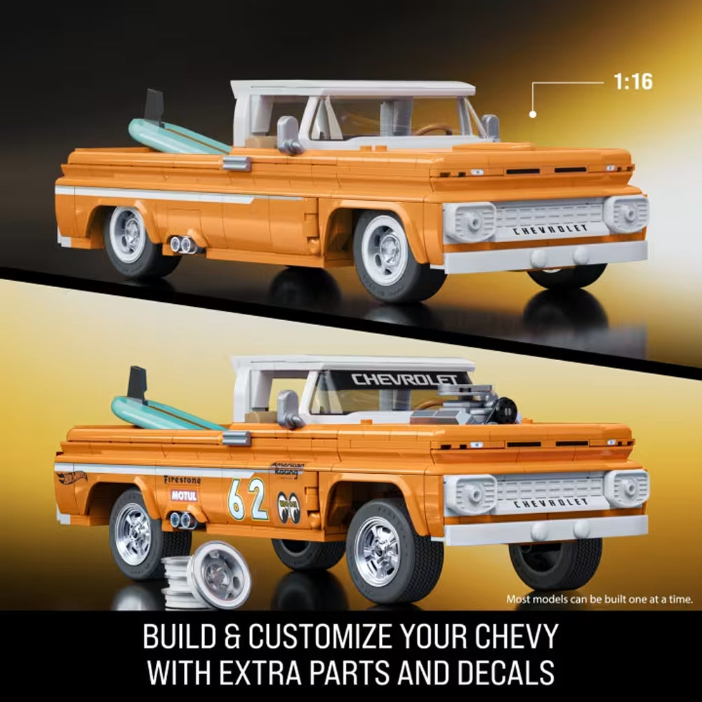 Mattel Brick Shop Hot Wheels Elite Custom '62 Chevy Pickup 858pcs JFT20