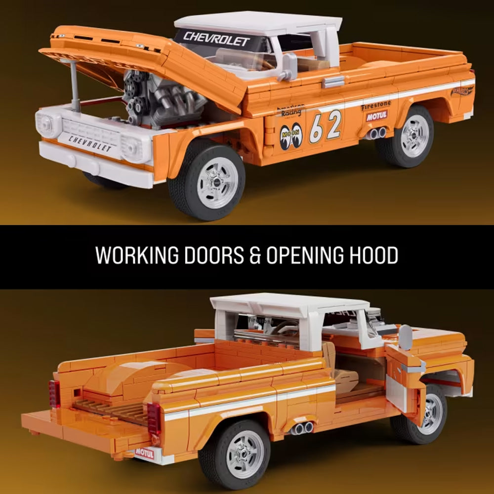 Mattel Brick Shop Hot Wheels Elite Custom '62 Chevy Pickup 858pcs JFT20