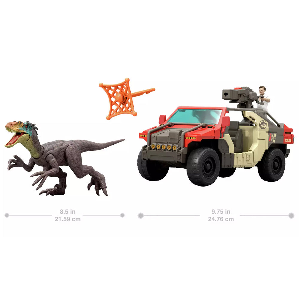 Jurassic World Rebirth: Launch 'N Battle Vehicle Set Dinosaur Toy Mattel JGB59