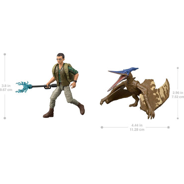 Jurassic World Rebirth: Dr. Henry Loomis & Pteranodon Dinosaur Toy Mattel JGB83