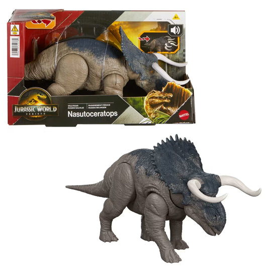 Jurassic World Rebirth: Nasutoceratops Wild Roar Dinosaur Toy JGC81