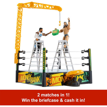 WWE Money in the Bank Cash-In Ring Playset for 6" Wrestling Figures Mattel JGR83